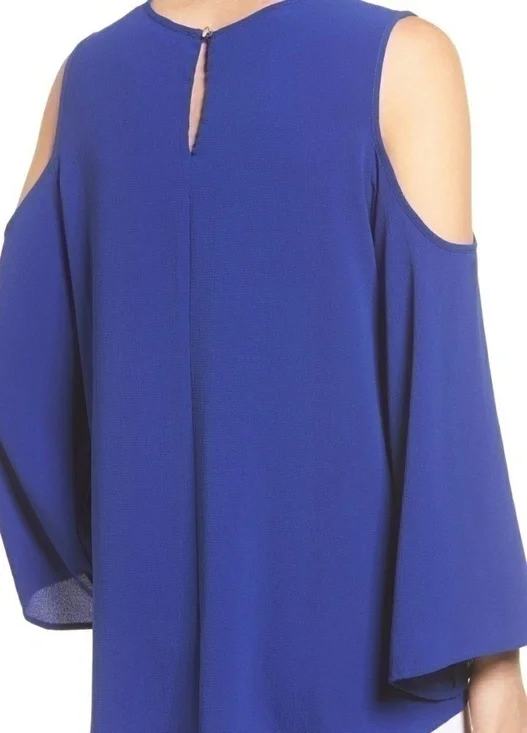 NWOT vince camuto cold shoulder long sleeve blouse - Picture 3 of 7